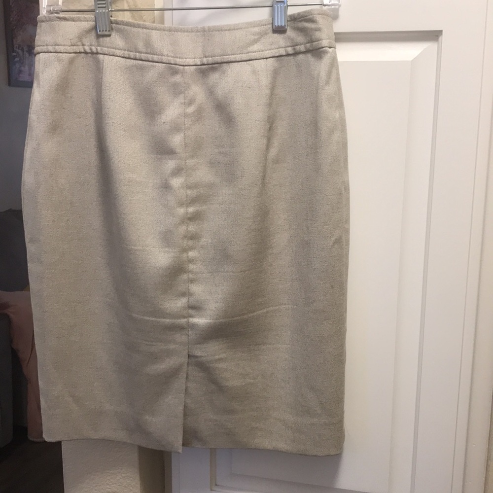 The Limited Oatmeal/beige exposed zipper pencil skirt - Picture 7 of 11